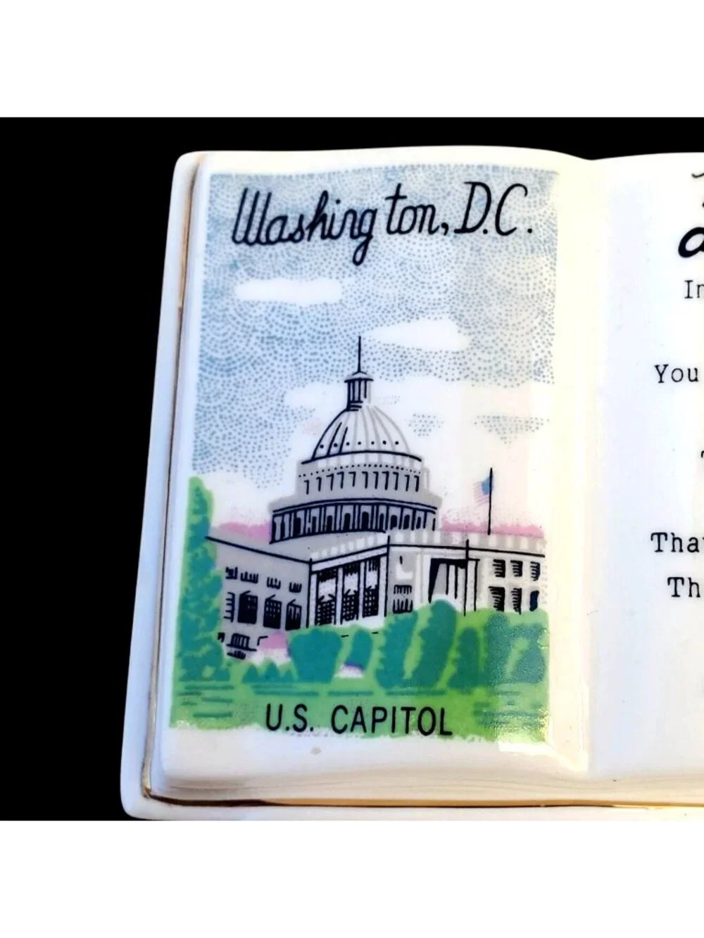 US Capitol Washington DC Souvenir Souvenir Remembrance Vase 1960s
